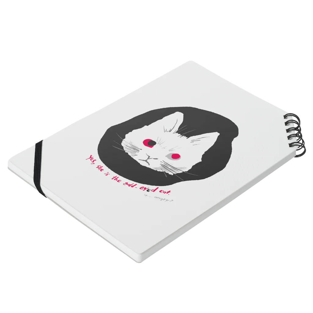 mya-mya=MIYA JUNKO's shop 02のodd-eyed cat Notebook :placed flat