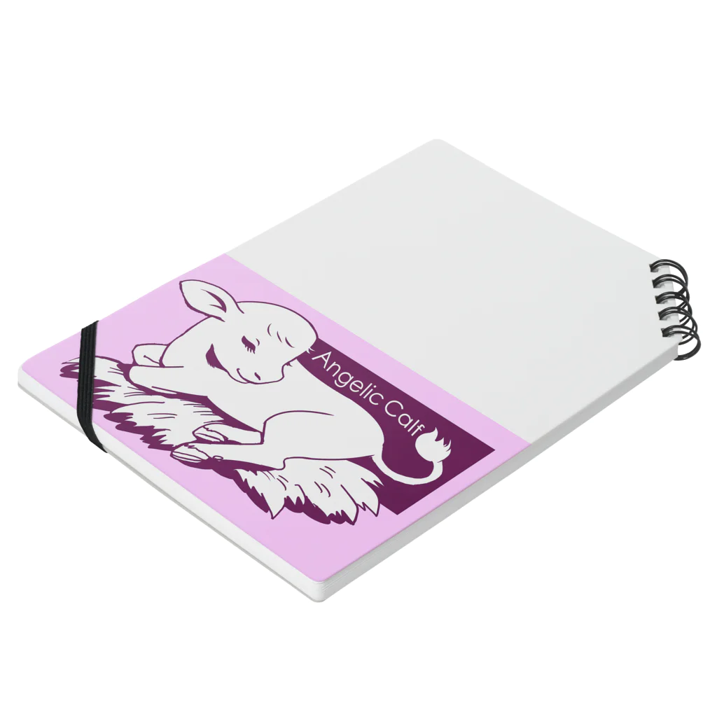 うしちゃんグッズのAngelic Calf　ピンク Notebook :placed flat