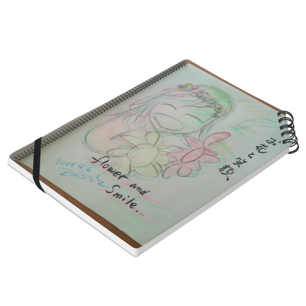 zshopのお花と笑顔のパワー Notebook :placed flat