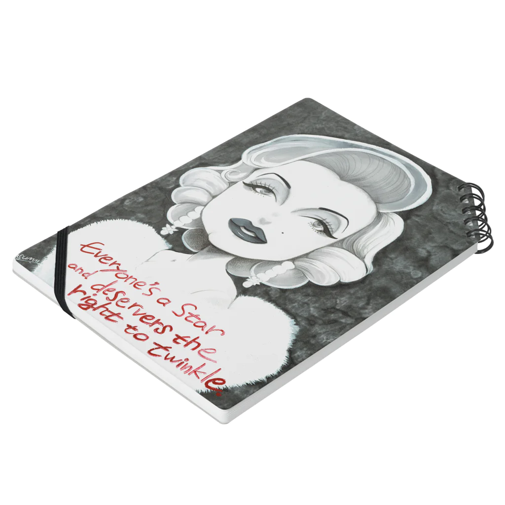 Sunny day blueのmarilyn_monroe_messeage Notebook :placed flat