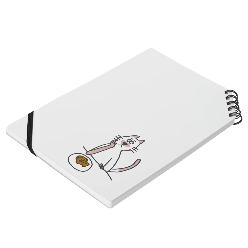 オリバーワークスのシャム猫ノート Notebook :placed flat