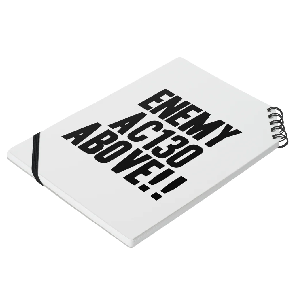 EAA!! Official StoreのEnemy AC130 Above!!（white） Notebook :placed flat