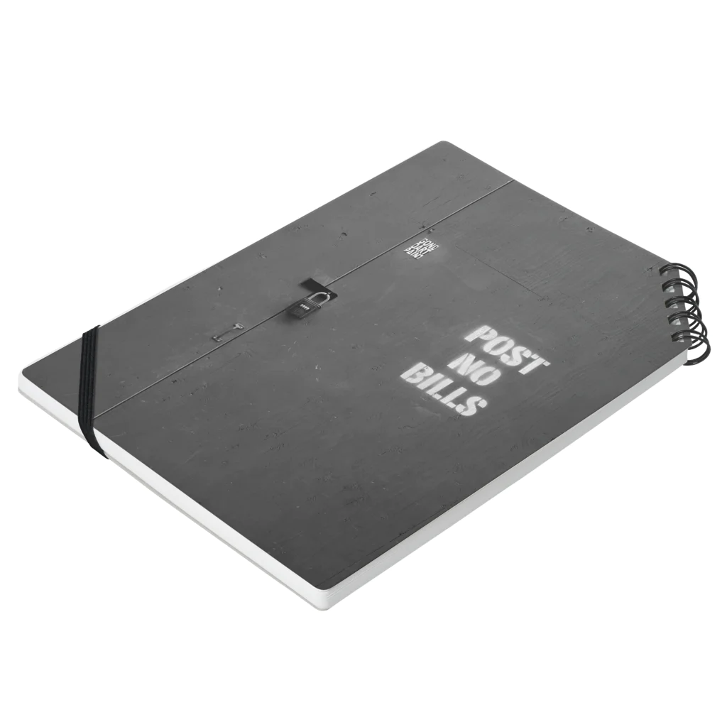 捨身部／SyasinbuのPOST NO BILLS (モノクロ) Notebook :placed flat