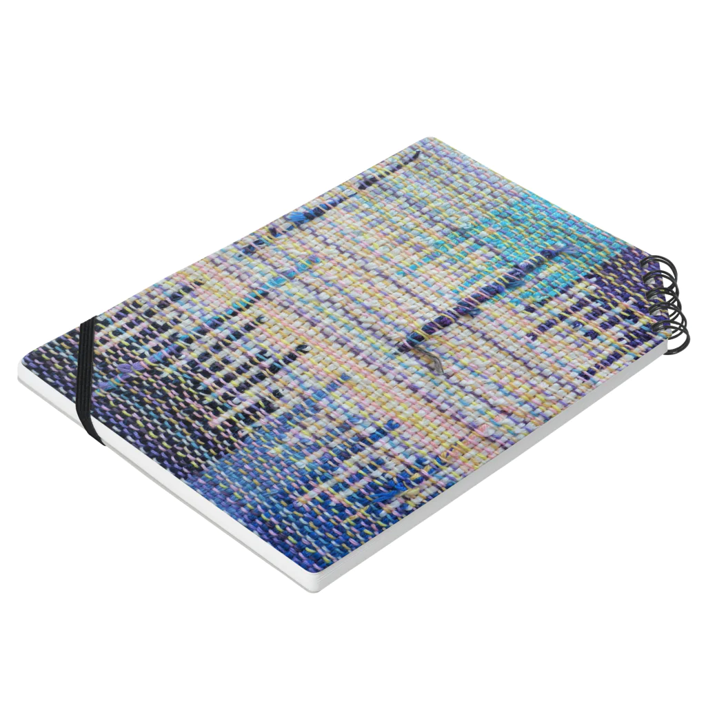 Hana Sungo　はなさんごのHand weaving-blue×3 Notebook :placed flat