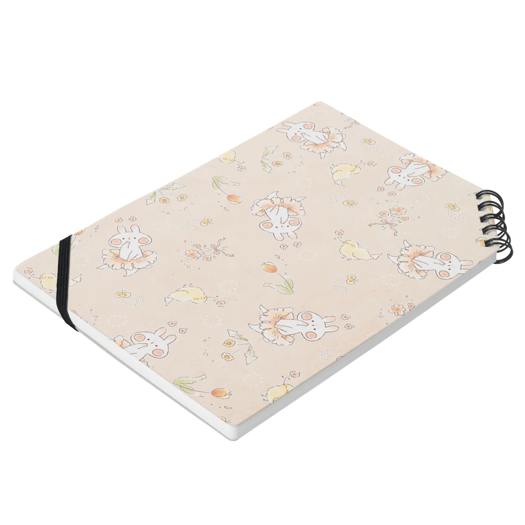 ＊momochy shop＊の春うさぎ(ぴんく) Notebook :placed flat