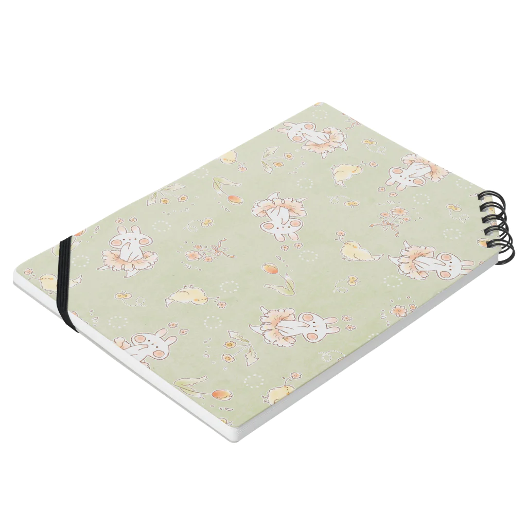 ＊momochy shop＊の春うさぎ(みどり) Notebook :placed flat