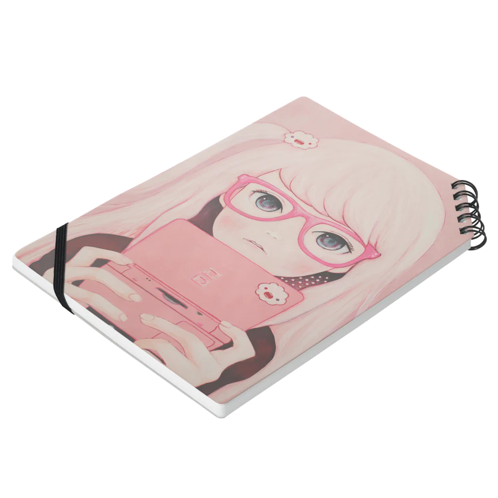 KAORU HASEGAWA WEBSTORE SUZURIのGamegirl Girl Notebook :placed flat