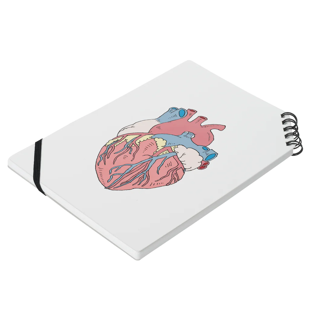 OGNdesignの心臓　内臓　Heart　NO.18 Notebook :placed flat