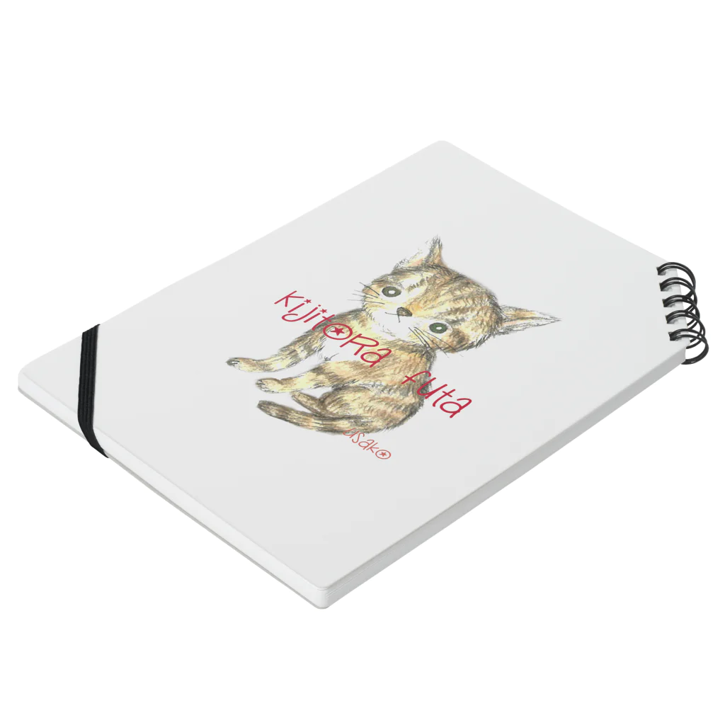 もりのうさこ＠6/1〜高円寺イココチさんにてポストカード展のKijitora Futa ノートの平置き