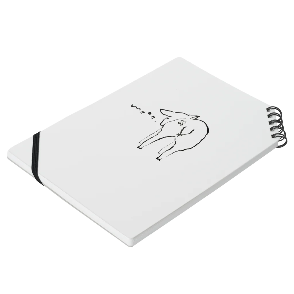 書道アート 太田 彩湲-saien-の子羊のおしりがキュートなノート ノートの平置き