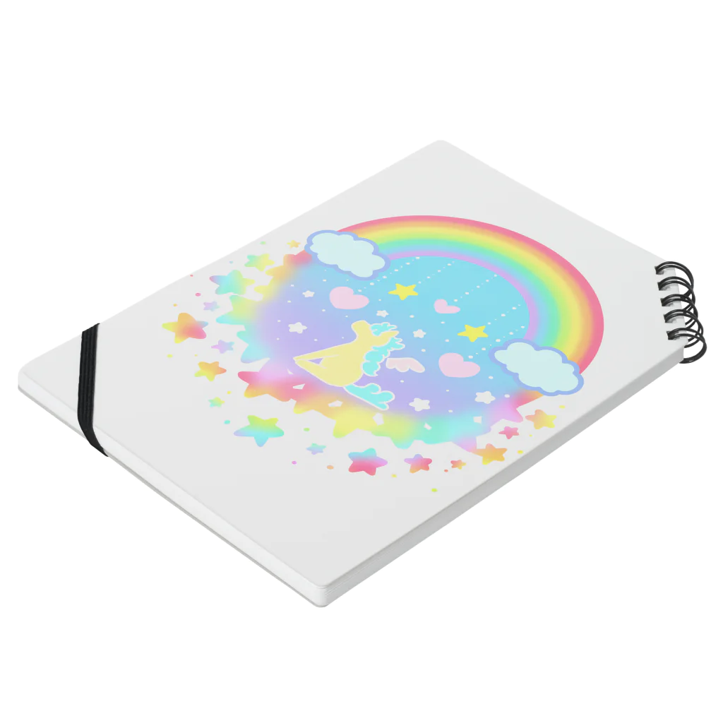 あいてむレインボーの虹の中のペガサス Notebook :placed flat