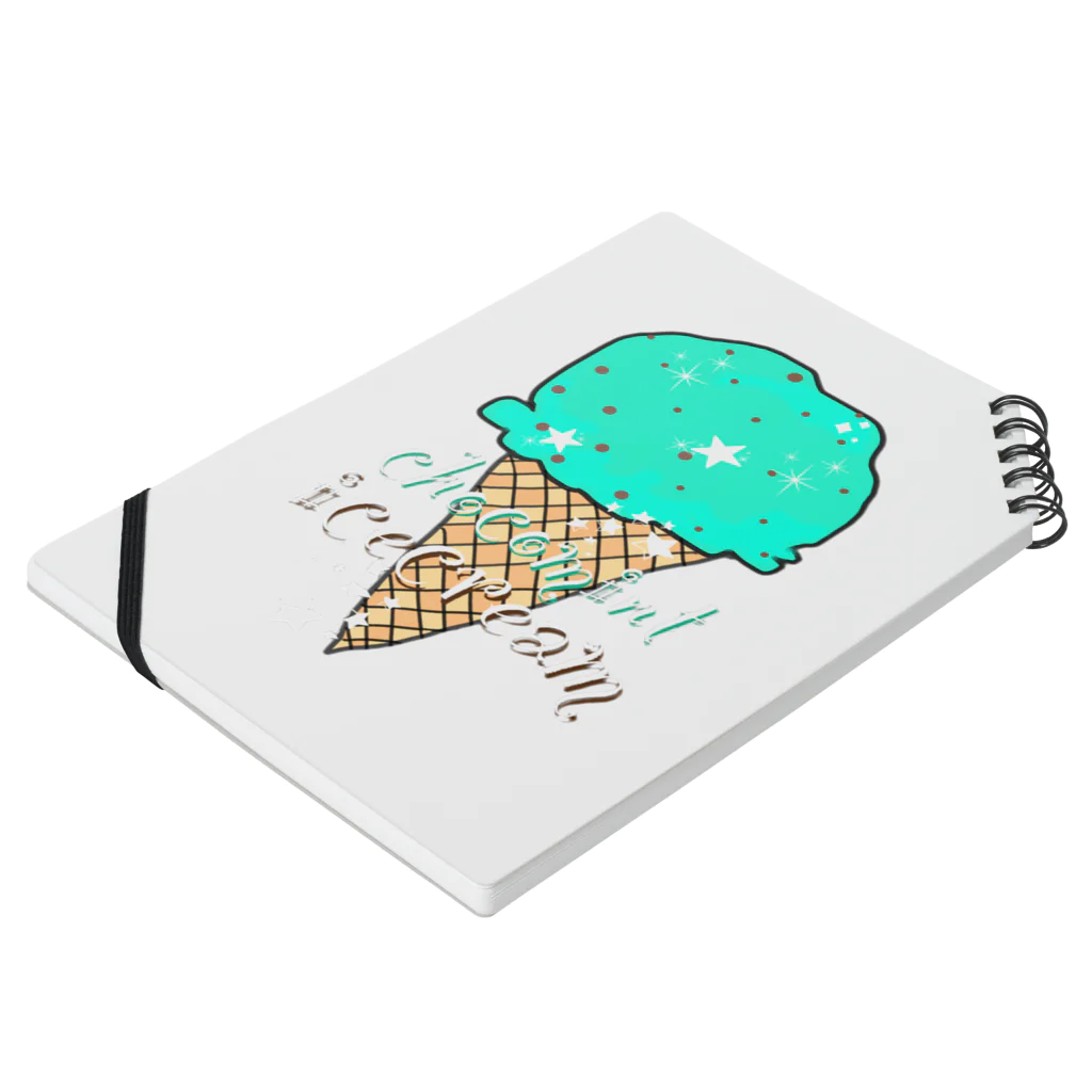 なでしこ@デザインのチョコミントアイスクリーム ノートの平置き