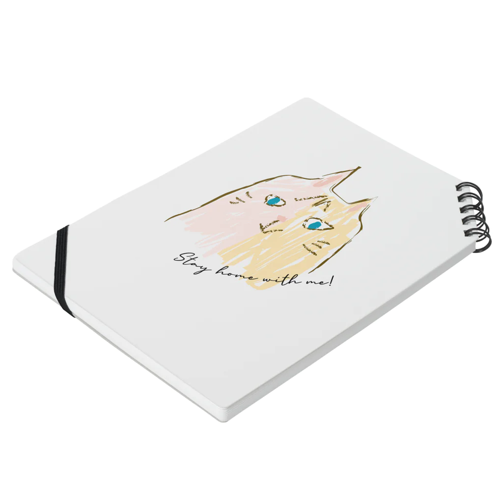 ℍ𝕚𝕣𝕠𝕞𝕚𝕚のcat(Mix Pink&Yellow) Notebook :placed flat