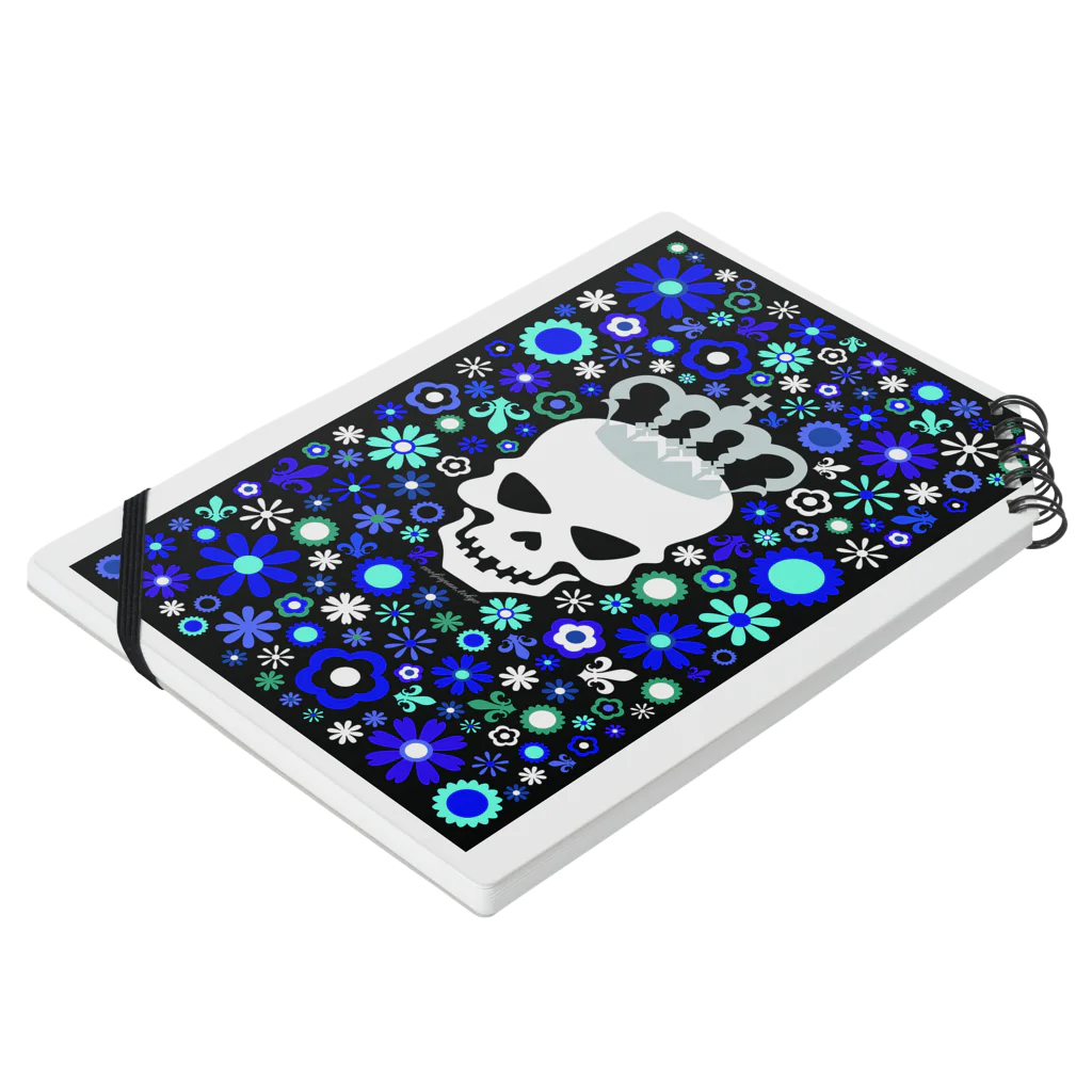 cooljapan.tokyoのBlue Skull Notebook :placed flat