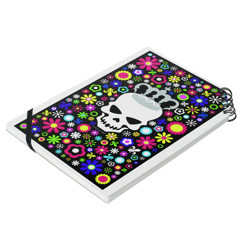 cooljapan.tokyoのColorful skull Notebook :placed flat