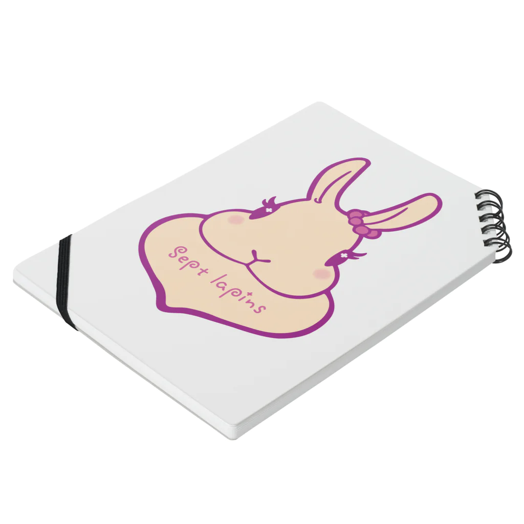 sept lapinsのmademoiselle lapin Notebook :placed flat