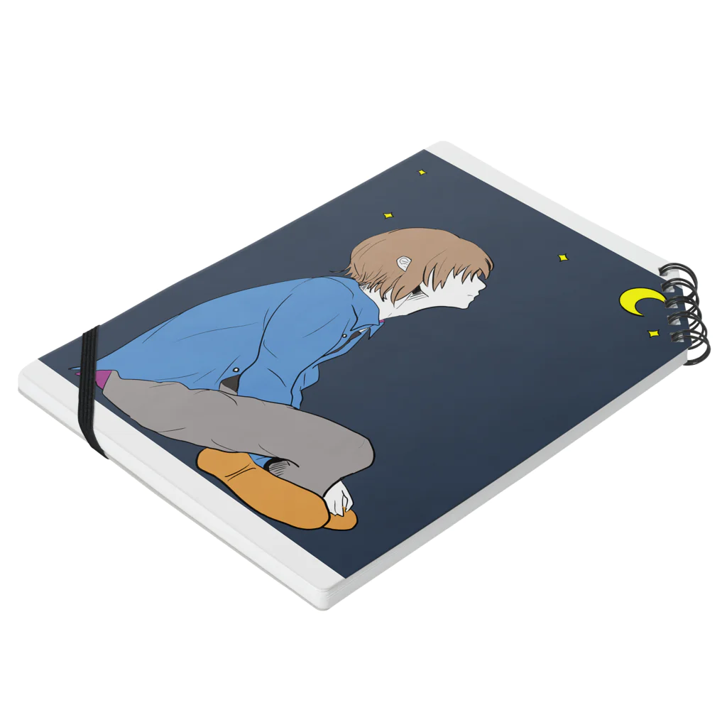 クロネノアトリエの夜空(気だるげ男子) Notebook :placed flat