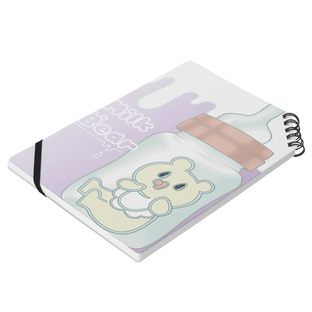 Peekaboo！！のMilkBear Notebook :placed flat