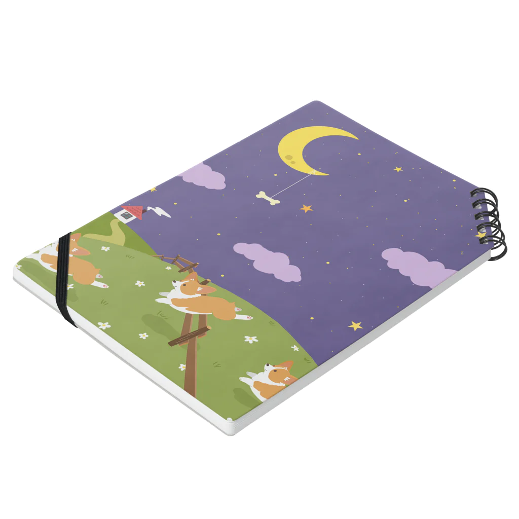 あにうぉるがぶの夢の中のコーギー Notebook :placed flat