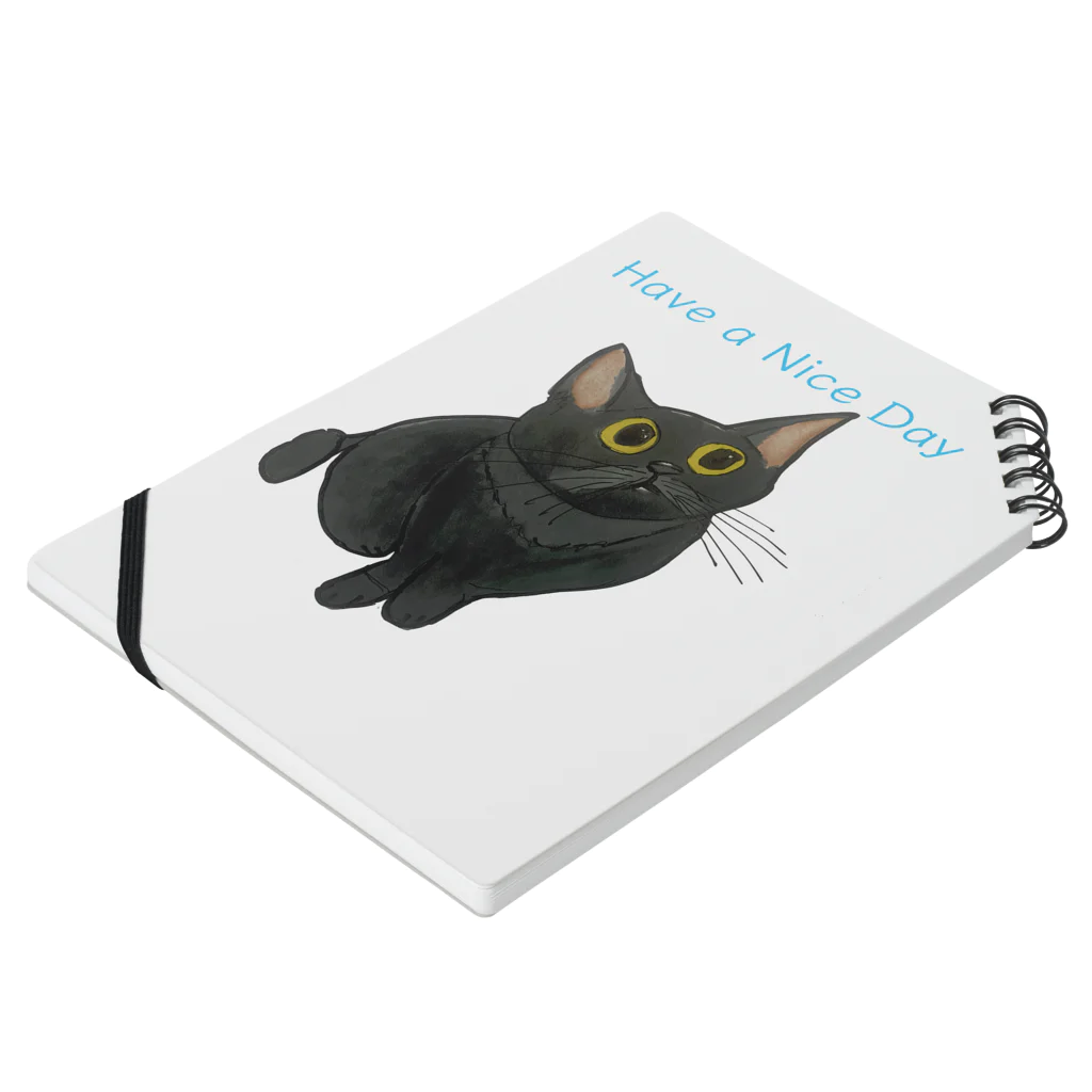 幹也の雑貨店のHave a Nice Day黒猫 Notebook :placed flat