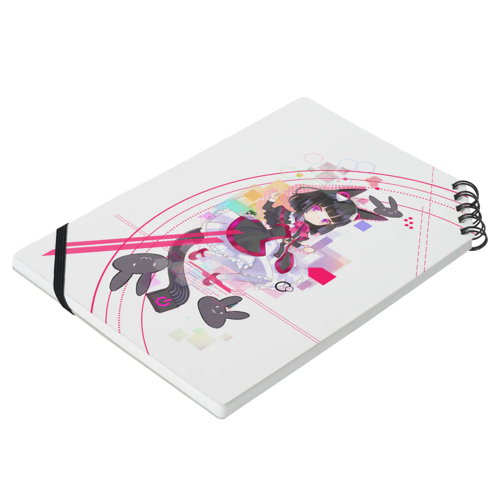 mituhiraのOptical fiber girl Black Notebook :placed flat