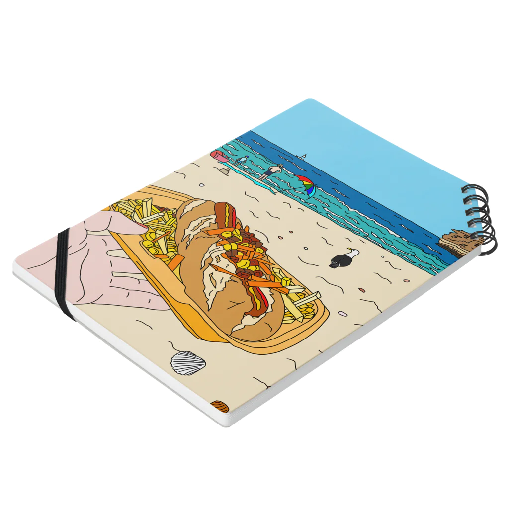 らぴの堂のHotdog on the Beach Notebook :placed flat
