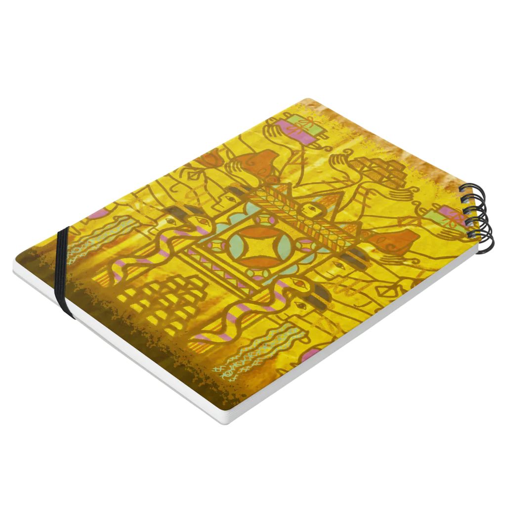 MENOICHI（メノイチ）▼Masaaki Medo Online Storeのダンボールコレクション「黄金の魔力」Cardboard Collection"the Power of Gold" Notebook :placed flat