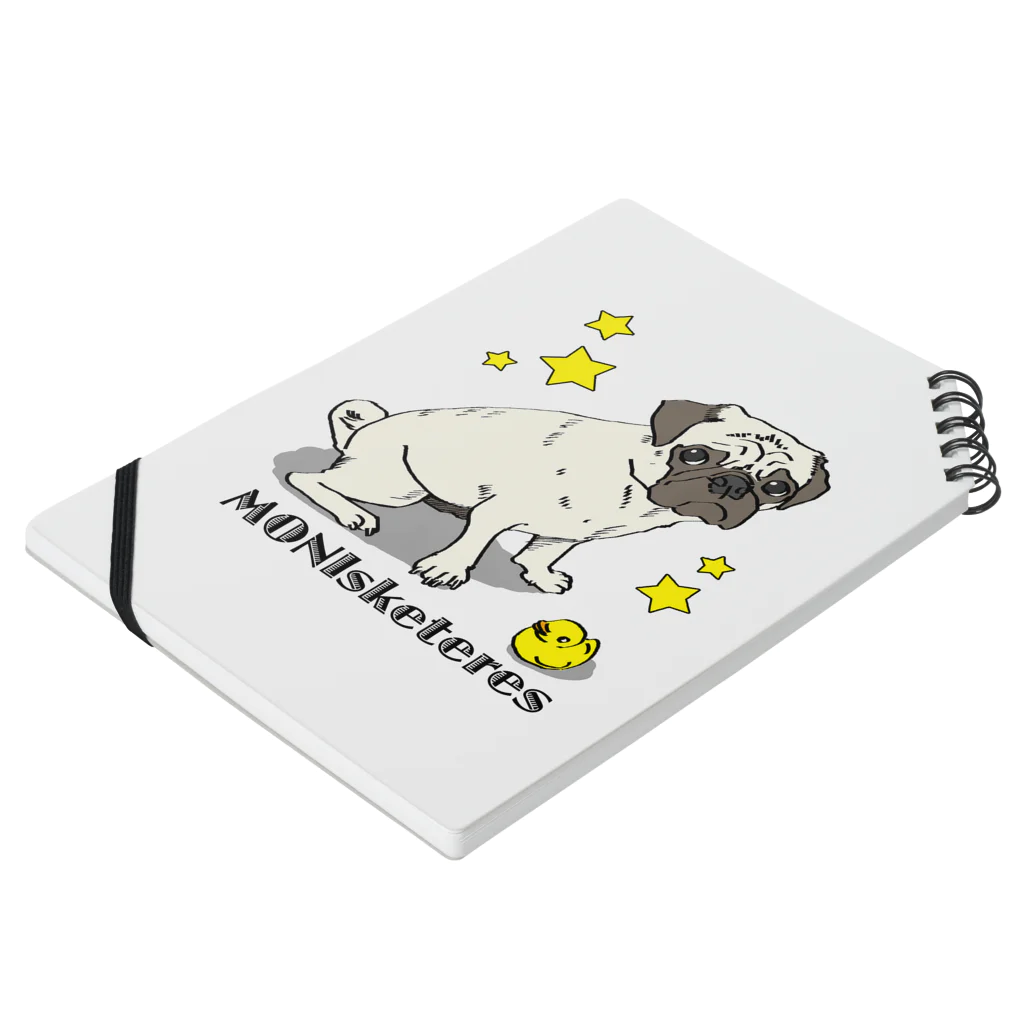 MONIsketeresの【MONIsketeres】ひよことパグ Notebook :placed flat