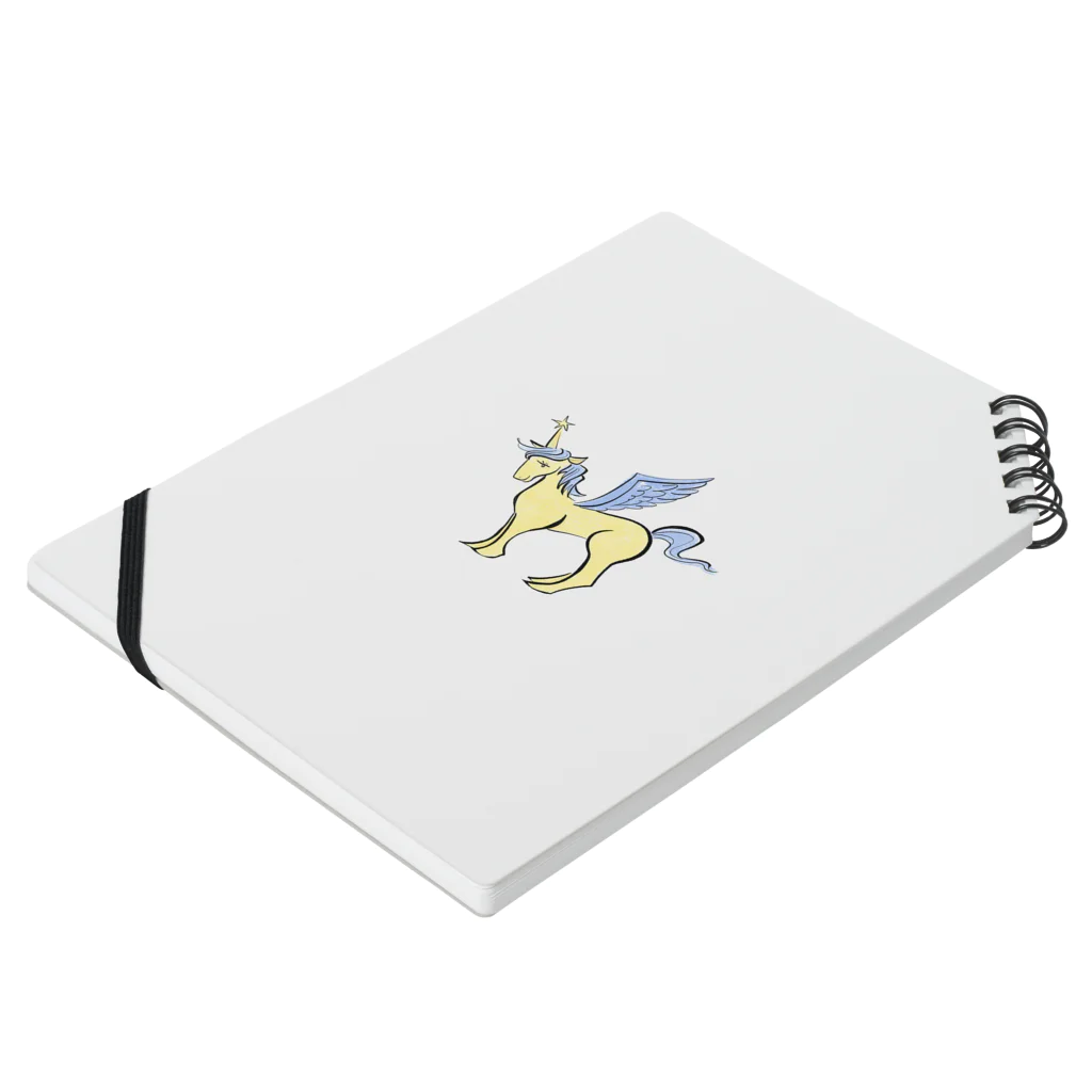 HILOMIOの黄色のユニコーン Notebook :placed flat
