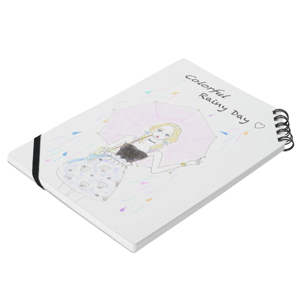 ♡_urban-heart_♡のcolorful drops Notebook :placed flat