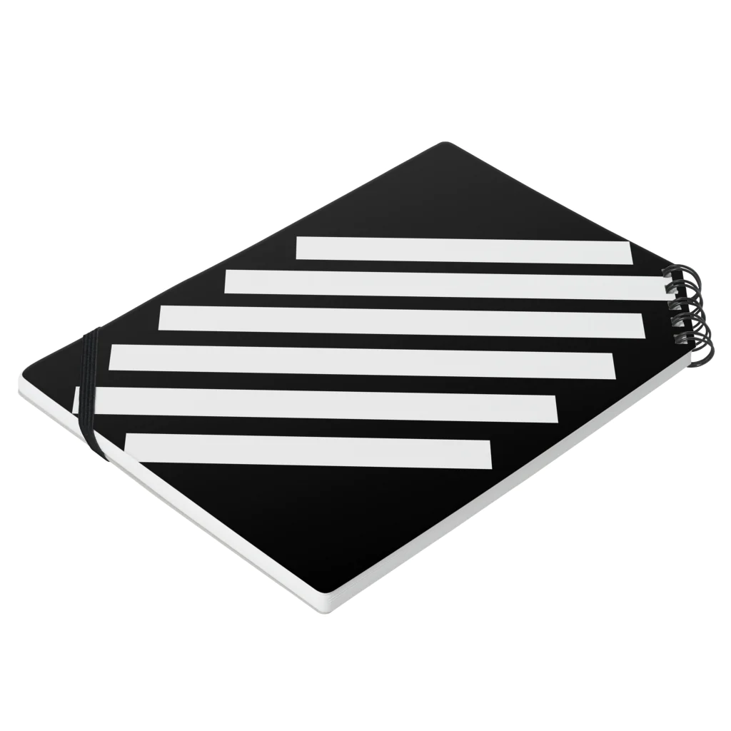 viofranme.のSlashBlackStripes Notebook :placed flat