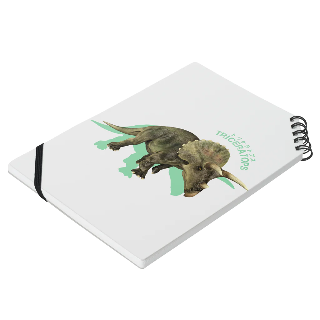 恐竜おみやげ屋のトリケラトプス Notebook :placed flat