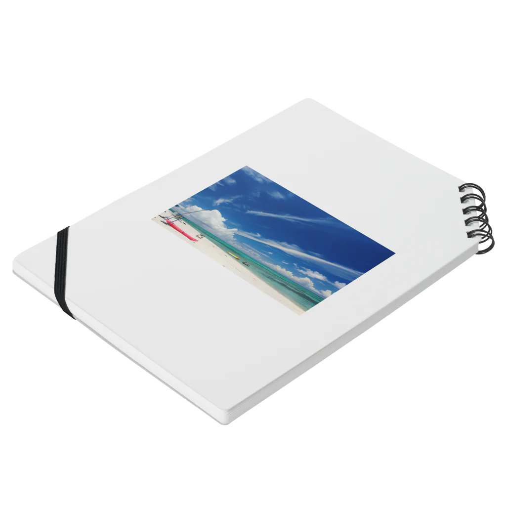 SAKURA スタイルの白い砂浜とビーチ Notebook :placed flat