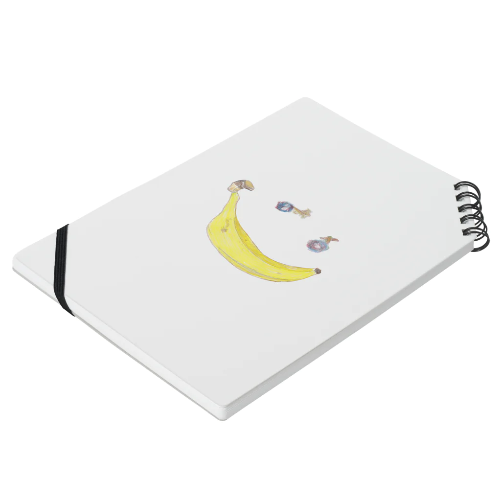 ホームタウンスター　Hometown Star のバナナスマイリー　Banana Smiley Notebook :placed flat