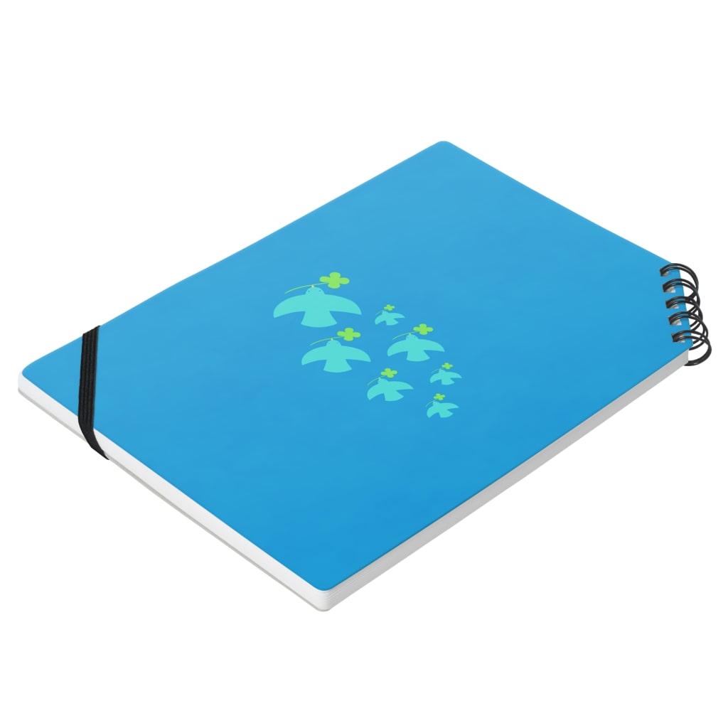 AROMA☆LOVELYのクローバーを運ぶ鳥 Notebook :placed flat