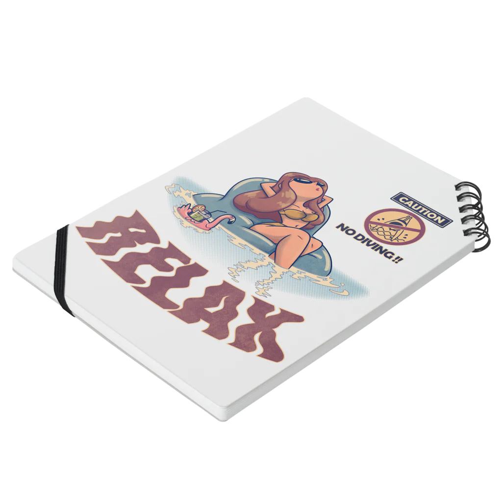 nidan-illustrationの"RELAX" Notebook :placed flat