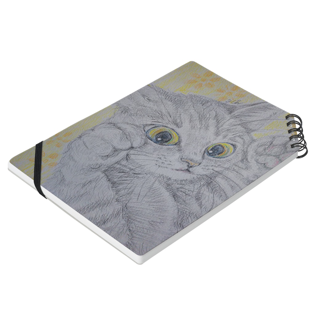harupink🌸ペット似顔絵illustの色鉛筆にゃんこ Notebook :placed flat