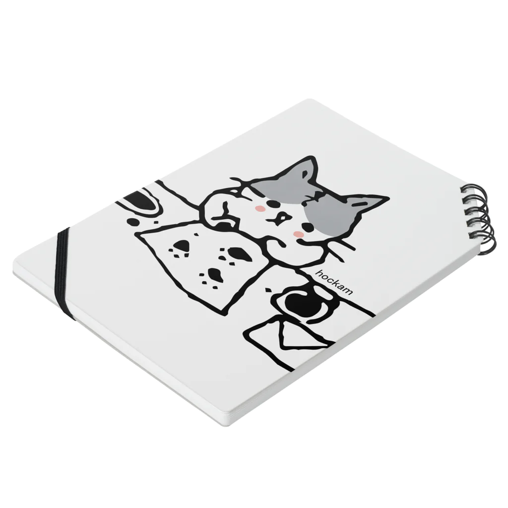 ほっかむねこ屋（アトリエほっかむ）のおてがみかくねこ Notebook :placed flat