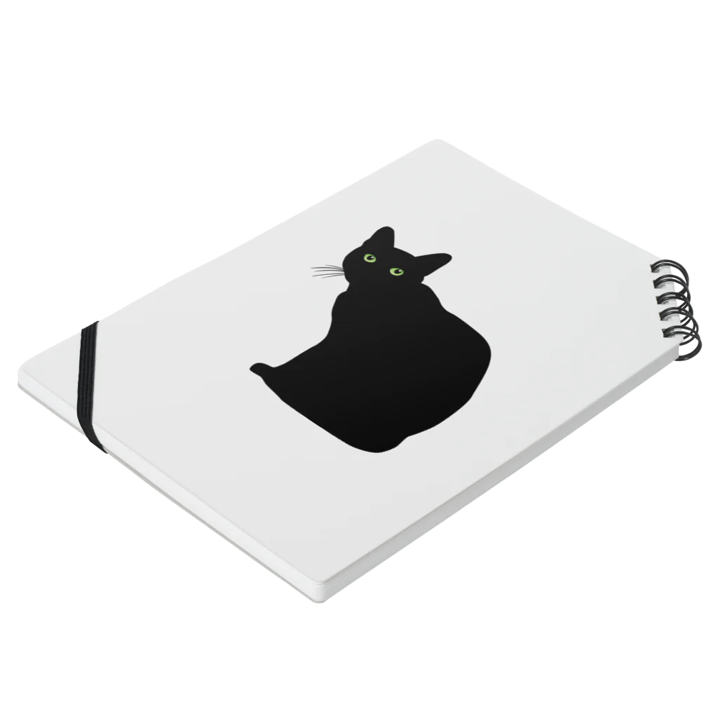 アトリエかのの黒猫　クロネコ　くろねこ Notebook :placed flat