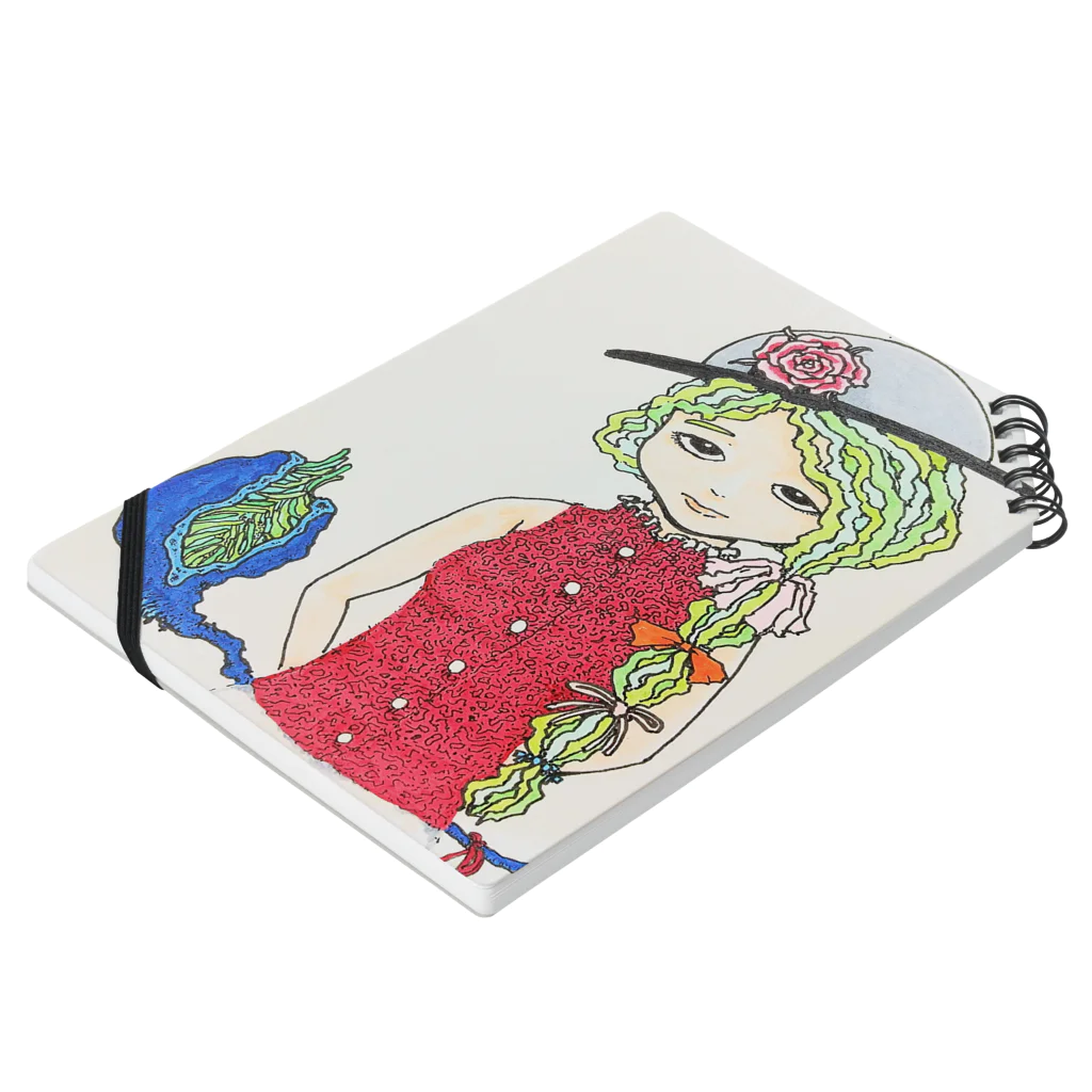 ★ 藤崎幾何 ★ illustrationのプレゼントふぉーゆー Notebook :placed flat