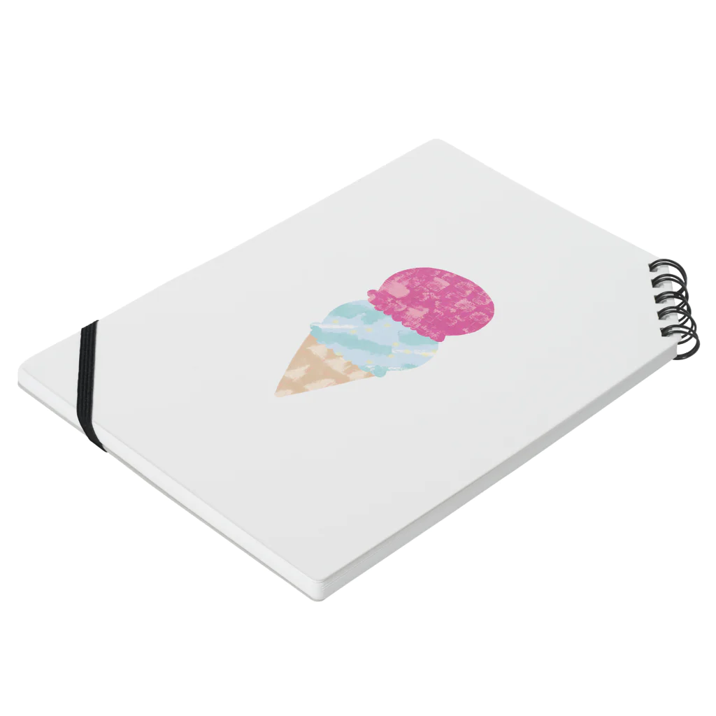 Happy circle online shopのHappy circle icecream Notebook :placed flat