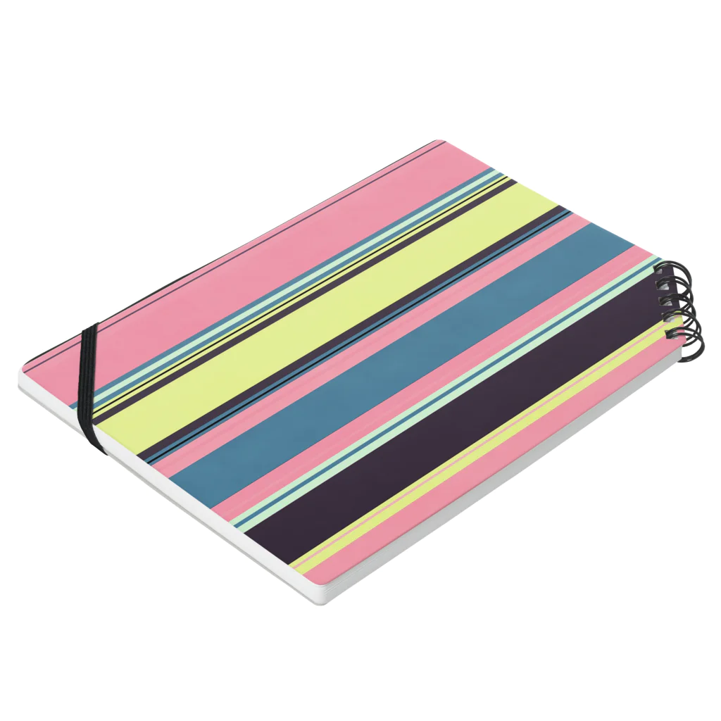 anesse気まぐれshopのcolorful stripe Notebook :placed flat