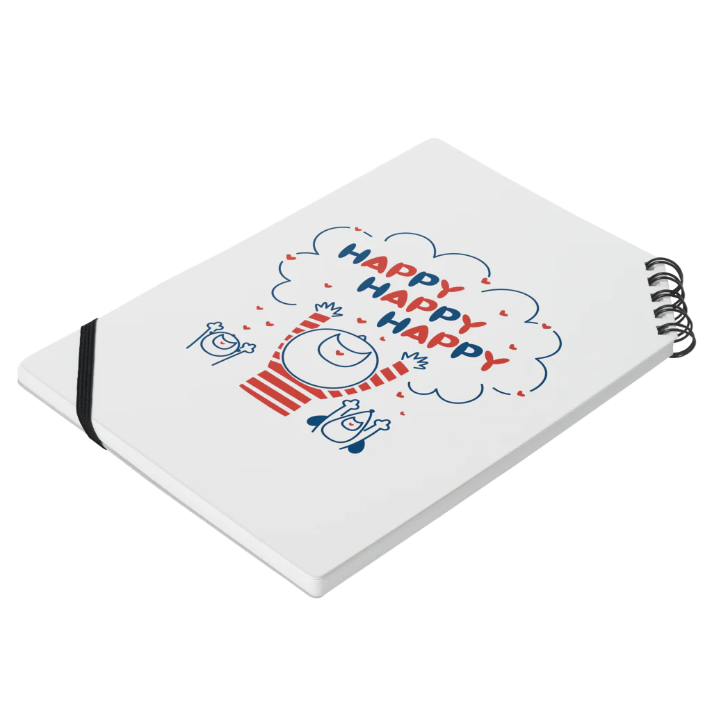 8anna storeのHAPPY HAPPY HAPPY！上を向いて笑おう！ Notebook :placed flat