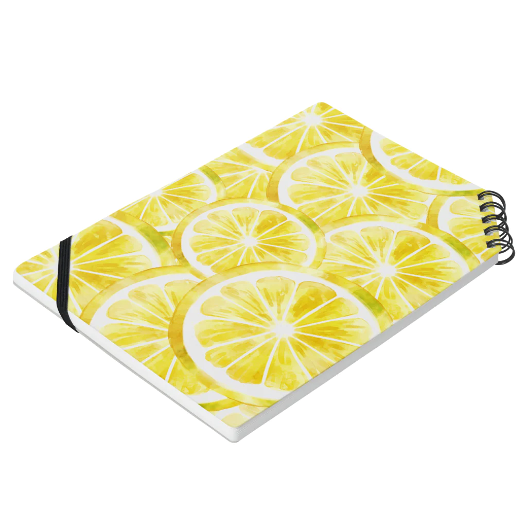 あしやのレモン輪切り Notebook :placed flat