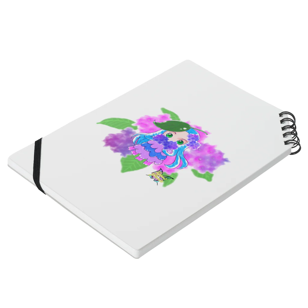 🚬さざなみよるなみ🍺のうるめめちゃん紫陽花 Notebook :placed flat
