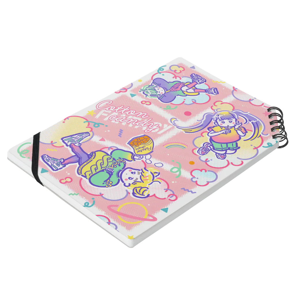 田舎のりんごshopのCotton candyちゃん Notebook :placed flat