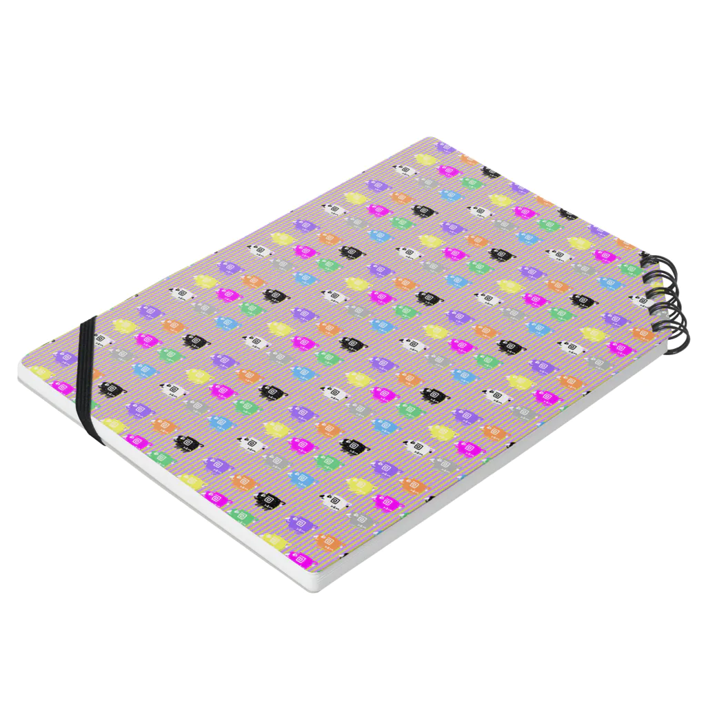 usa100の紫黄色縦縞 Notebook :placed flat