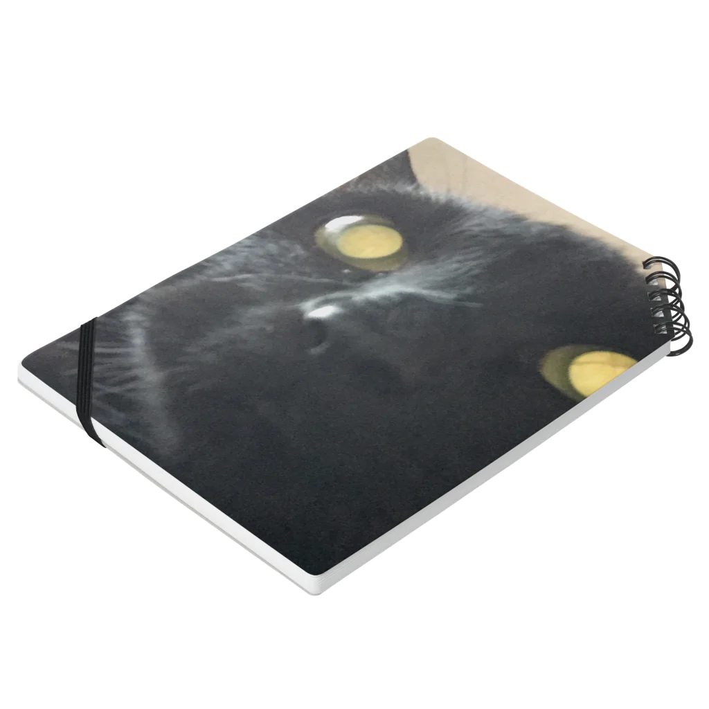 ねこじまんスーベニアショップのねこじまんBlack Cat Moan Notebook :placed flat