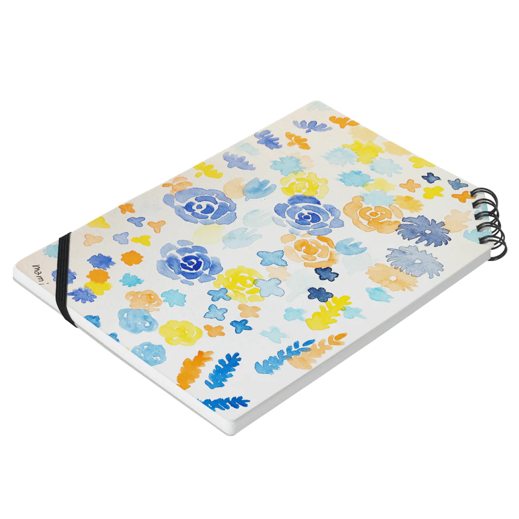 SHOP 琥珀糖のまみの水彩画『花と遊ぶ』 Notebook :placed flat