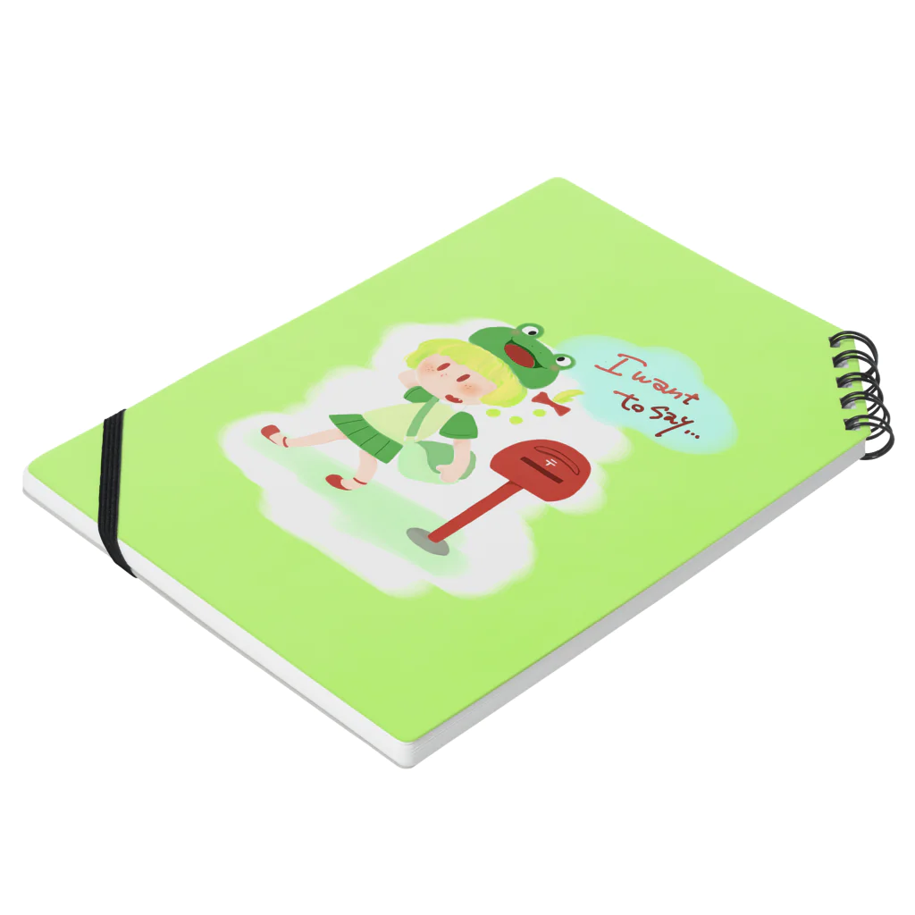 生まれたてのこっとりのメッセンジャー（green） Notebook :placed flat